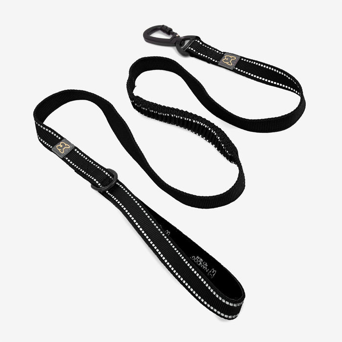 Anti-Push Sport Dog Leash with Neoprene Handle - Black