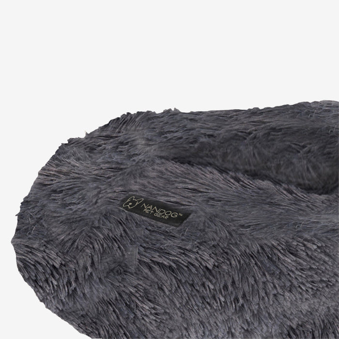 Calming Dog & Cat Shaggy Bed - Dark Gray