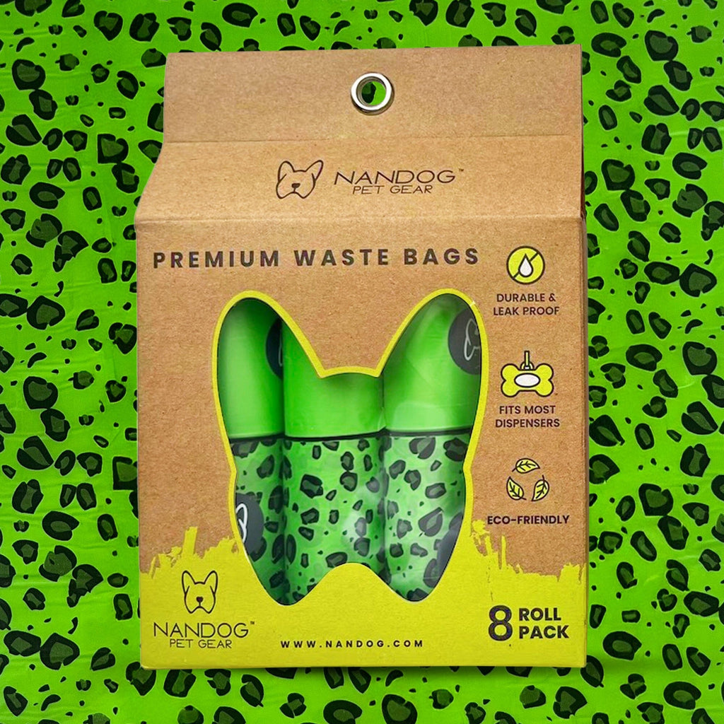 Poop Bags | 8 Rolls | Green Leopard