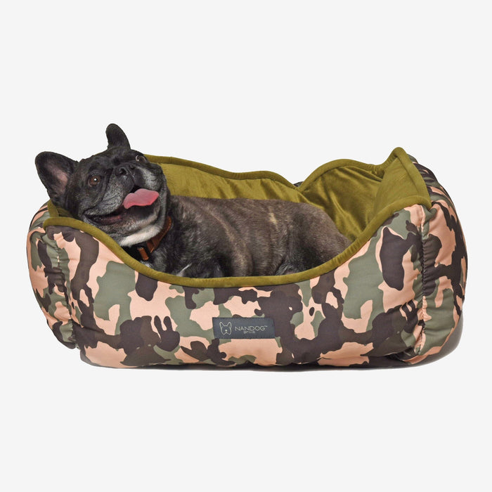 Reversible Camouflage Dog & Cat Bed - Green