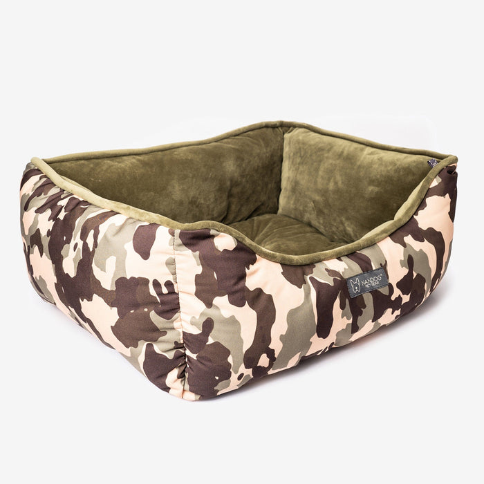 Reversible Camouflage Dog & Cat Bed - Green