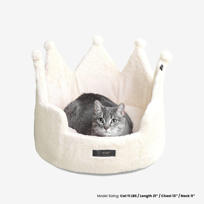 Crown Dog & Cat Bed Cloud Prive Collection - Royal Ivory