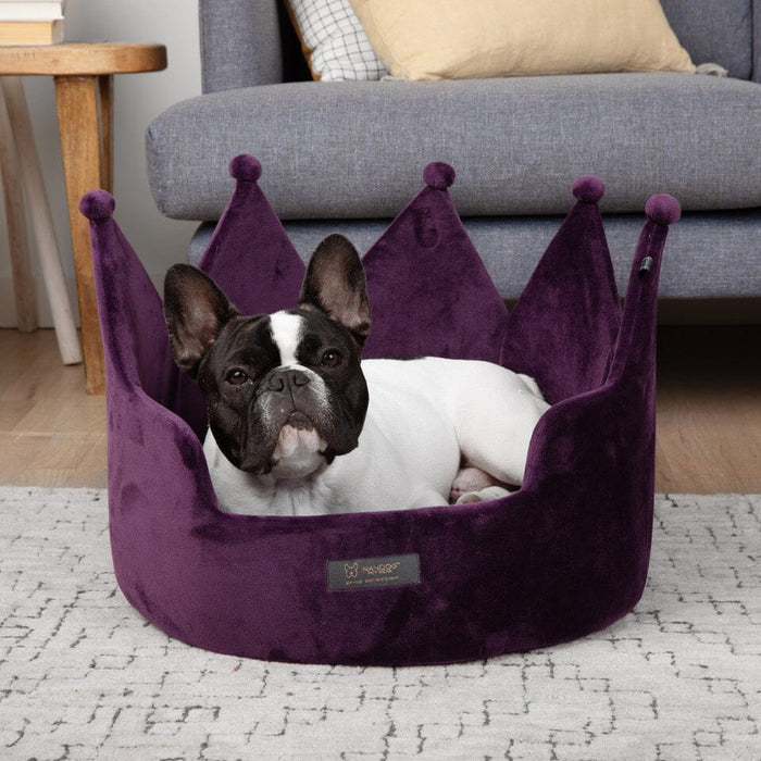 Crown Dog & Cat Bed Cloud Prive Collection - Royal Purple