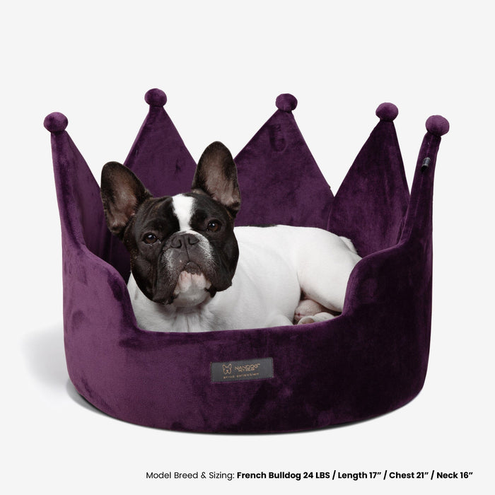 Crown Dog & Cat Bed Cloud Prive Collection - Royal Purple