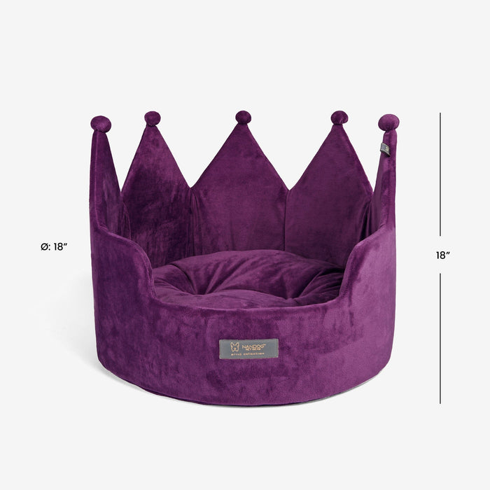 Crown Dog & Cat Bed Cloud Prive Collection - Royal Purple