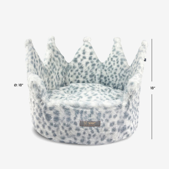 Crown Dog & Cat Bed Cloud Prive Collection - Snow Leopard