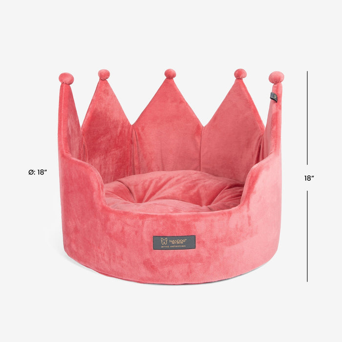 Crown Dog & Cat Bed Prive Collection - Royal Pink