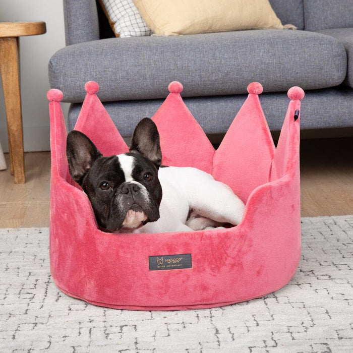 Crown Dog & Cat Bed Prive Collection - Royal Pink