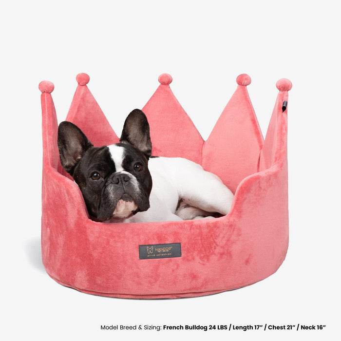 Crown Dog & Cat Bed Prive Collection - Royal Pink