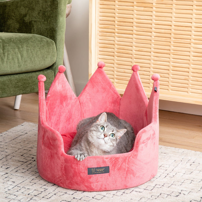 Crown Dog & Cat Bed Prive Collection - Royal Pink